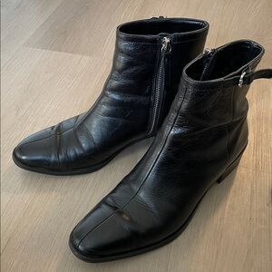 Zara Basics Black Side Zip Booties Size 38 - U.S. Women’s Size 7.5-8